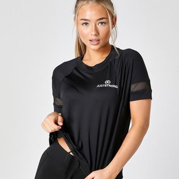 JustStrong Jet Black Mesh Tee - Picture 1 of 9